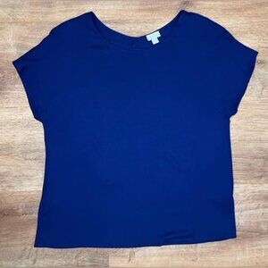 HANRO‎ Made in Turkey 🇹🇷 Crew Neck Short Cap Sleeve Pullover Blouse Size SMALL